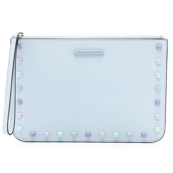 Rebecca Minkoff Handbags - REBECCA MINKOFF Kerry Wristlet with Studs Ice Blue